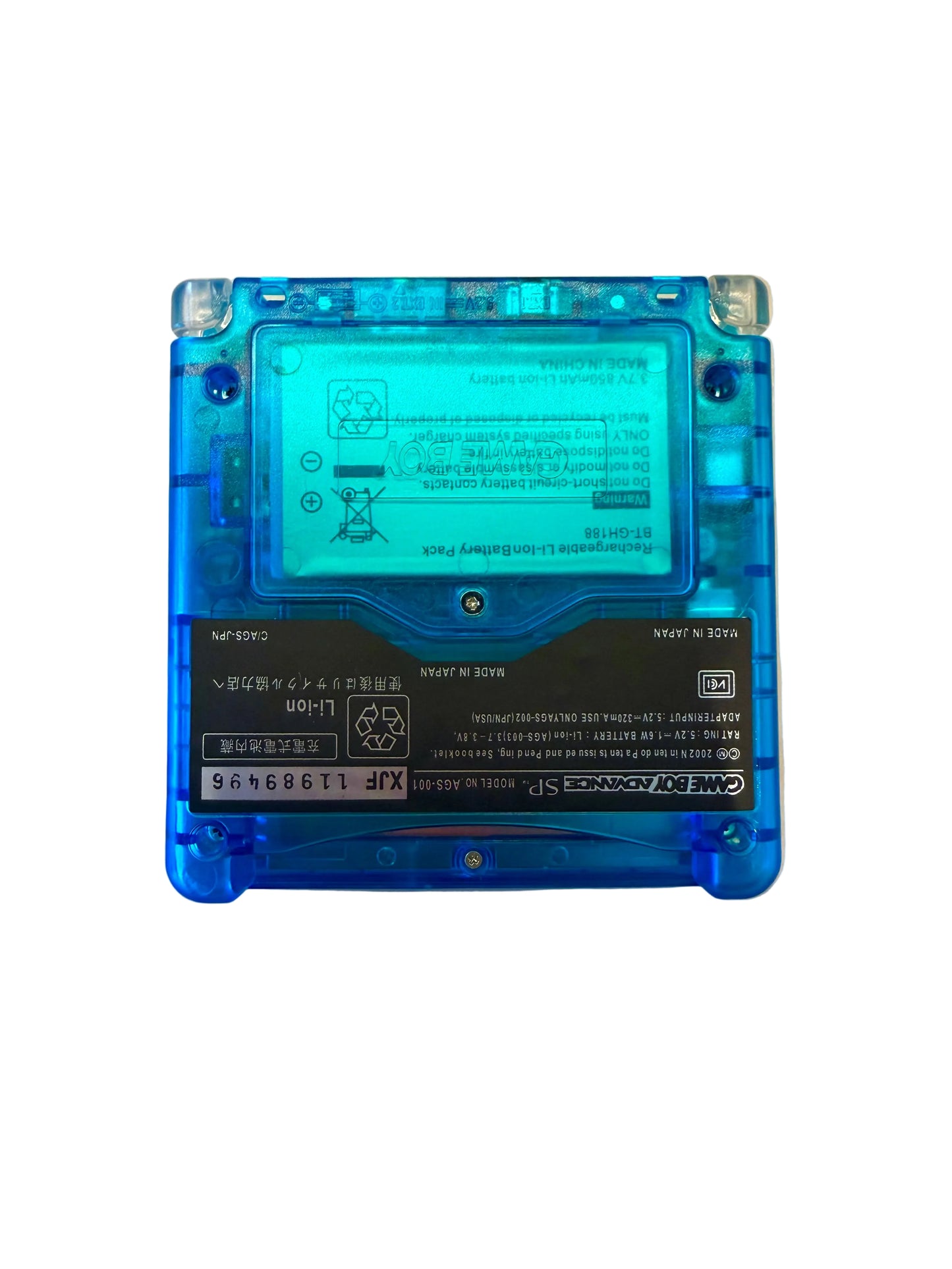 Custom Game Boy Sp (Clear Blue, IPS screen, Type C)