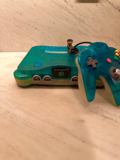 Nintendo 64 aqua blue BUNDLE