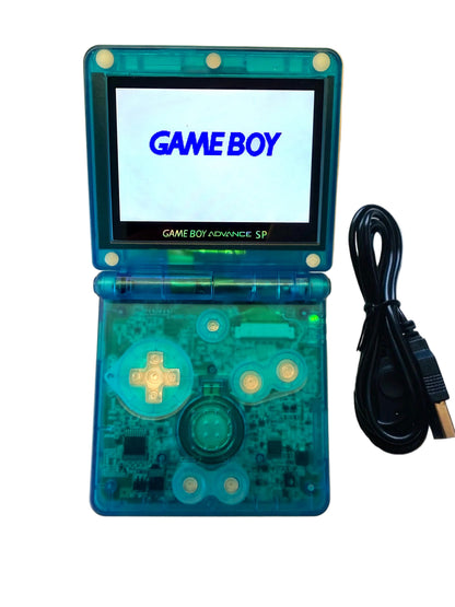 Custom Game Boy Sp (Clear Blue, IPS screen, Type C)