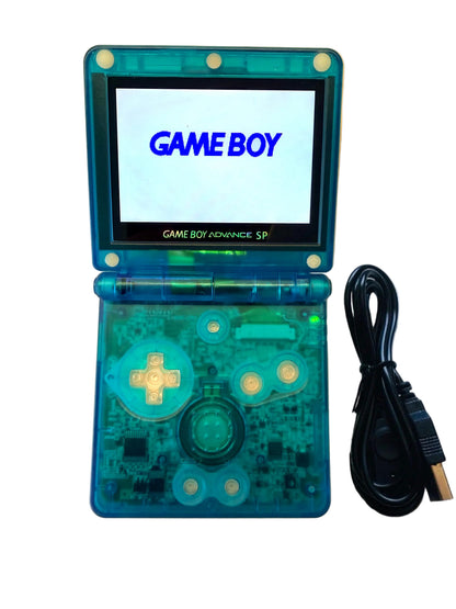Custom Game Boy Sp (Clear Blue, IPS screen, Type C)